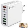 ZestEcho Caricatore USB 120W 8 Porte 4 USB C 4 USB A Ricarica Rapida | Presa multipla PD 25W QC 3.0 compatibile con iPhone tablet e dispositivi USB, ideale per casa ufficio e viaggio