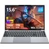 NIKOTSIS PC Portatile 16GB RAM 1TB SSD, Win 11 OS Notebook Twin Lake-N150 CPU, 15.6 Pollici Laptop FHD 1920*1080, Tastiera Retroilluminata+Sblocco Impronta Digitale, WiFi5+USB3.0+BT4.2+Webcam+Mini-HDMI