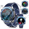 Rogbid Military, smartwatch da uomo, 1,45 AMOLED, militare, per attività all'aria aperta, con cardiofrequenzimetro, misurazione della pressione sanguigna, 5 ATM, impermeabile, in acciaio, per Android,