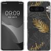 kwmobile Custodia Compatibile con Google Pixel 8 Pro - Cover Silicone TPU - Protezione Back Case - Palme giallo/grigio/trasparente