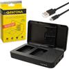 PATONA Dual Caricabatterie USB-C/USB-A/Micro-USB per Sony NP-FW50 NPFW50 | Mini caricabatterie per Alpha 7 6400 6500 A7S A7R A7II ZV-E10 DSC RX10 Mark II III IV RX1R III DSC-RX1RM3