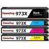 HenceBuy Cartucce 973X compatibili per 973 XL per Pagewide Pro 477dw 452dw 477dn 452dn 577dw 577z 552dw Managed MFP P55250dw Nero Ciano Giallo Magenta (confezione da 4)