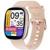 Elronsie Smartwatch con funzione telefono per donna e uomo, display HD da 1,83 pollici,100+ modalità sportive, Oro