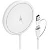 JRILUO Caricatore Wireless Magnetico 2 In 1 Con 2 Ricambi, 15W Ricarica Rapida, Design Ultra Sottile In Lega Alluminio, Compatibile per 16/15/14/13/12 E AirPods 3/2/Pro