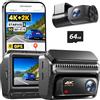 DDPAI Z60 Master, 4K+2K Dash Cam Auto, STARVIS2 IMX678, Dashcam Dual HDR, Incl. Scheda 64GB, 5G WiFi6, 2K/60FPS, GPS, 3 IPS, Visione Notturna AI ISP, Modalità Parcheggio 24h, ADAS, 4G Disponibile