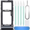 ZHUROUPU Vassoio di Ricambio per Doppia SIM per Galaxy A51/A71 4G SM-A515F/DS SM-A715F/DS, Versione Dual-SIM, Slot per Scheda Micro SD, Antipolvere, con Strumenti di smontaggio e Pulizia (Nero)