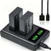 Pickle Power Batteria LP-E17 da 1100 mAh con doppio caricatore USB per Canon Rebel SL3, SL2, T8i, T7i, T6i, T6s, EOS R8, R10, R50, R100, RP, M3, M5, M6, 200D, 77D, 750D, 760D, 800D, 8000D e altri