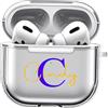 LING Ling's Design Custodia nome iniziale personalizzato compatibile con AirPods 3 /Pro 2 1 | custodia trasparente personalizzata bifacciale portachiavi cordino per cinturino Custodia cuffie