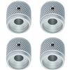 SEIWEI Confezione da 4 manopole di controllo per potenziometro di tipo D, in lega di alluminio, manopole a cupola, 17 x 16 mm, controllo elettronico rotativo per audio chitarra elettrica e basso