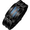 AKTOUR Donne S Bracciale Orologio da uomo LED digitale da uomo con data sportiva in acciaio inossidabile di lusso Orologio Da Polso Da (Black, One Size)