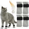 FIUTEKO 4 scarpe regolabili per gatti in tessuto a rete, anti-graffio, traspiranti, protezione contro le zampe del gatto, per il bagno, per il taglio di unghie, per il bagno (grigio M)