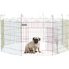 PawHut Cancellino per Cani 8 Pannelli Taglia Piccola Ø156x60 cm Multicolore | Chiusura a Scatto, Cancello, in Acciaio, Recinto per Cani da Interno