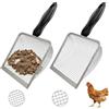 Journdream 2 x Pelle per Pulcini con Rete da 3,8 mm e 5 mm, Accessori per pollaio, Adatto per la Pulizia delle deiezioni di Gatti e polli, Piccoli Animali (Square)