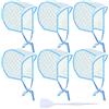 BLMHTWO 6 cappa per ciocche, in silicone, regolabile, con collare in silicone, usa e getta, per la casa, il salone e i capelli (blu)