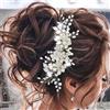 Zoestar Pettorina per capelli da sposa, con perle argentate, per donne e ragazze