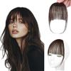 TESGADGETS Clip-in Pony di Capelli Veri, sfilacciato, marrone scuro, con parte temporale, extension frangia artificiale in capelli veri per donne, ideale per l'uso quotidiano, marrone scuro