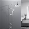 JOHO Colonna Doccia Acciaio Inox Colonna Doccia con Soffione e Doccetta, Doccia Colonna senza Miscelatore Termostatica, Set Doccia a Pioggia D20cm Tondo Cromo