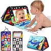 URMYWO Giochi Montessori Neonato 0 3 6 12 Mesi, Libro Sensoriale con Specchio, Tummy Time Morbidi di attività Giocattoli Educativi Interattivo Regali