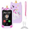 PTHTECHUS Smartphone per Bambini, Cellulare Giocattolo Fiabe Audiolibri Telefono Console Portatili, Giocattoli Elettronici Educativi, Regalo di Compleanno per Bambini, Viola