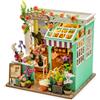 FEIMUOSI Kit Casa Miniatura con LED - Modello Fiorista 1:24 in Legno | Puzzle 3D per Adulti - Decorazione Book Nook per Scaffale - Regalo Fai da Te Compleanno Natale