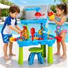 Normodic Tavolo da gioco per bambini, per attività all'aperto, sabbia e acqua, 3 livelli, giocattolo sensoriale per bambini da 3 a 12 anni, giocattolo per giardino, terrazza, spiaggia, estate