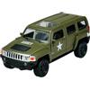 Generisch Welly - Modellino di auto compatibile con Hummer H3, verde militare, circa 1/34-1/39, in metallo