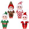 POPOYU 4 mini bambole di Natale Elfo Baby piccolo self di Natale per ragazze e ragazzi, bambola Baby Elf sullo scaffale Natale novità giocattolo bambole elfo bambino