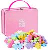 PLUS PLUS Plus-Plus 9603275 - Set di mattoncini da Costruzione, in Pratica Scatola di Metallo con Manico, 70 Pezzi, Multicolore