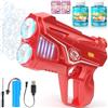 STRUKTURPASTE Macchina per bolle di sapone, pistola per bolle di sapone, per bambini, luce LED, ricaricabile, elettrica, con macchina automatica per bolle di sapone, giocattolo per feste dei bambini