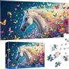 Pavemlo Puzzle 1000 Pezzi per Adulti Farfalla E Cavallo Bianco - Forma Speciale Puzzle classici | Impossibile Puzzles | Decorazione Murale Unica (41x80cm) | Regalo Originale per Amanti dei Puzzle