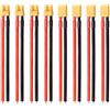 Lyeteung 4 Pairs XT30 Connettore, XT30 Maschio Femmina Battery Connettore con Cavo di Silicone 100mm 14 AWG, per Batteria Lipo, Giallo