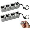 Cosiesnest Asmr - Set di 2 portachiavi con tastiera a 4 tasti, con gatto nero, zampa di gatto nero e bianco e colorato, per ufficio, università (gatto nero)