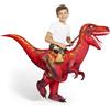 Spooktacular Creations Costume Gonfiabile T-Rex per Bambini, Divertenti Costumi Gonfiabili, Costumi da Dinosauro Cavalcabile Stampati Digitali per Feste in Costume di Halloween