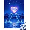 SBMASCJJZRCV Delfino Saltante Puzzle 1000 Pezzi Carta Puzzle per Adulti Notte Cuore Romantico Puzzle per Famiglia Relax Decorazione Casa 38x26cm/1000pcs