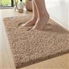 DEXI Tappeto Bagno 40 x 60 cm, Beige | Tappetino Antiscivolo e Morbido Spesso in Microfibra, Tappeti Assorbente e Lavabile per la Lavandino, Ingresso del Doccia