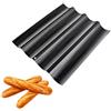 DUORUI - Teglia per baguette, forata, per 4 baguette, in acciaio al carbonio, antiaderente, per pane francese, utensili da cucina