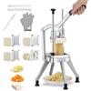 FOHERE Taglia Patate Manuale Professionale in Acciaio Inox, Tagliaverdure a Bastoncini Multifunzione, Utensile da Cucina per Ristorante - 4 Griglie di Ricambio (13/9/6 mm) + Cavatappi per Mele 6 Spicchi