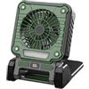 Gettimore Ventilatore solare portatile per esterni, con lampada da campeggio integrata, USB, ricaricabile, per camper, tenda da pesca, colore: verde
