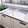 lwjunmm Grande tagliere in acciaio inox 304, tappetino da forno in metallo antiaderente, spesso 2,0 mm, per tagliare frutta, verdura, carne, impastare, arrotolare, pane, pizza,40x60cm/15.7Lx23.6W