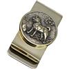 OAOAO Fermasoldi in ottone con motivo zodiacale for uomo, fermasoldi vintage, 5,7 x 3 cm / 2,24 x 1,18 pollici, 1 pezzo(Dog)