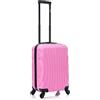R.Leone Valigia 55x35x25 cm Trolley Bagaglio a mano 4 Ruote in ABS Air Asia, Air France, Ita airways, KLM, EasyJet, Ryanair 20373FR (Rosa Pastello, Valigia 55x35x25cm)