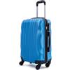 R.Leone Valigia 55x40x23 cm Trolley Bagaglio a Mano 4 Ruota in ABS Wizz, ITA Airways,Lufthansa, Swiss, Austrian Airlines 20373AR (Azzurro, Valigia 55x40x23cm)