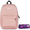 Invicta Zaino Scuola Carlson, Rosa Scintillante, Mono Scomparto Con Tasca per PC e Tasca per Borraccia, 24 lt, Scuola Media e Superiore, Zaino Ragazza + BUSTINA SPACE PINK INVICTA