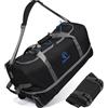 REDCAMP Borsa da viaggio extra large con ruote, pieghevole, XXL, 140 l, espandibile, nero, 140L, Borsa da viaggio espandibile con ruota