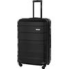 BARRENS Valigia Grande Rigida Trolley da Stiva XL 77 cm ABS con 4 Ruote Bagaglio Valigie Leggera 91 L Organizzazione Fino a 23 kg (Nero)
