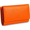 SADDLER Portafoglio trifold in pelle nappa con portamonete e chiusura zip