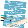 INDIGOS UG Namensaufkleber Kinder Schule 51x7mm - hellblau - Namensschilder selbst gestalten mit Namen für Schulsachen - individuell personalisiert - wasserfest für die Spülmaschine - 75 Sticker
