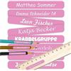 INDIGOS UG Namensaufkleber Kinder Schule 51x7mm - rosa - Namensschilder selbst gestalten mit Namen für Schulsachen - individuell personalisiert - wasserfest für die Spülmaschine - 150 Sticker