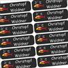 INDIGOS UG - Namensaufkleber Kinder Schule - 80 Sticker personalisiert 35x10mm - Hubschrauber - fester Untergrund - für Kita, Sport und Kindergarten - Stifte, Federmappe, Lineale