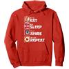 Anime Manga Kawaii Regalo Giapponesi Manga Kawaiano Giapponese - Cute Eat Sleep Anime Repeat Felpa con Cappuccio, Unisex per Adulti, Rosso, M